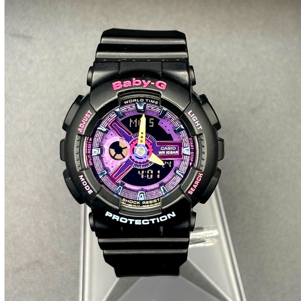 Casio Baby-G BA-110TM-1A Decora Style Analog Digital Black Purple Women’s Watch